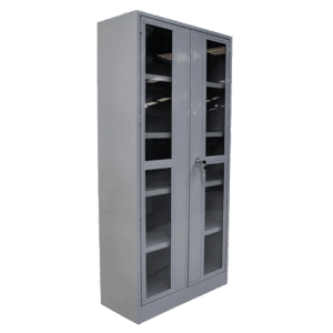 Gabinete con puertas transparentes